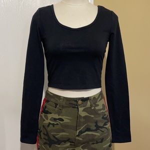 NWT black crop top